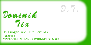 dominik tix business card